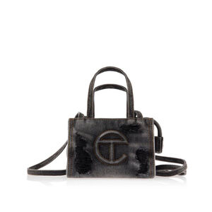 Small Denim Shopper - Distressed Black